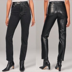 Abercrombie & Fitch Curve Love high waist straight leg 2 Tone jeans size 28/6